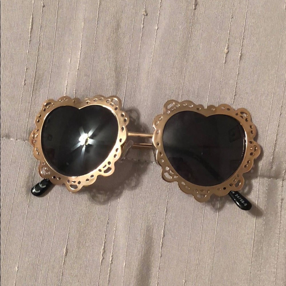 Brandy Melville Gold Heart Sunglasses